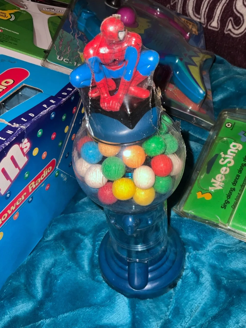 Vintage Red & Blue Spider-Man Gumball Toy Dispenser - Kids Toy 2004